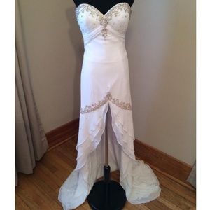 Crown Collection white strapless gown